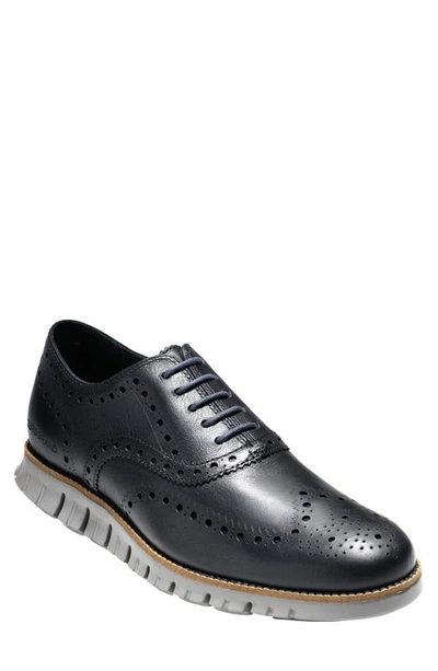 Cole Haan Men's Zerogrand Wingtip Oxfords Men's Shoes In Navy Ink Leather