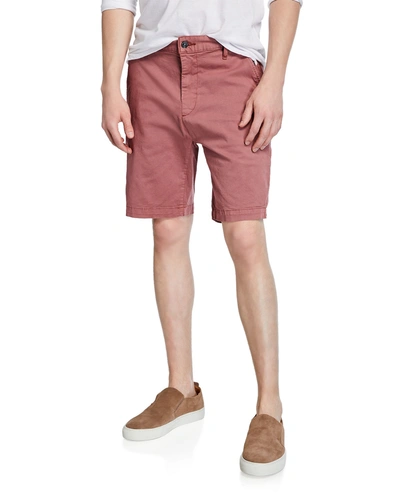 7 For All Mankind Men's Stretch-chino Shorts In Pink