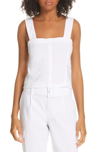 Vince Wide-strap Cropped Shell, White In Optic White