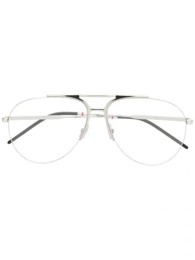 Dior Aviator Frame Glasses In Silver