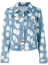 Kenzo Roses Denim Jacket In Blue