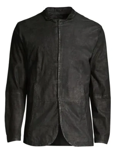 John Varvatos Slim Leather Jacket In Black