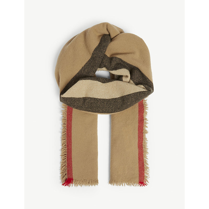 burberry icon stripe wool cashmere scarf