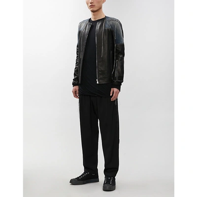 Rick Owens Sisyrotterdam Distressed Contrast-panel Leather And