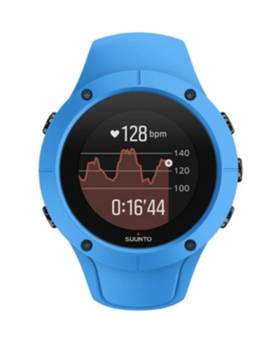 Suunto Spartan Trainer Wrist Hr, Blue Blue Silicone Band With A Digital Dial