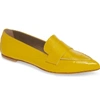 Agl Attilio Giusti Leombruni Softy Pointy Toe Moccasin Loafer In Yellow Patent