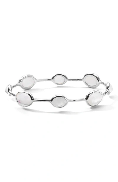 Ippolita 'rock Candy' 8-stone Sterling Silver Bangle (online Only) In Silver/ Mother Of Pearl