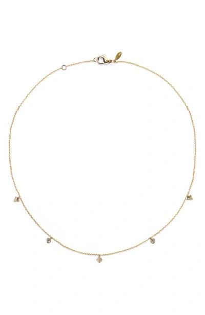 Anzie Cleo Diamond Dangling Shapes Necklace In Gold/ Diamond