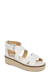 Michael Michael Kors Women's Darby Leather Espadrille Sandals In Optic White Vachetta Leather