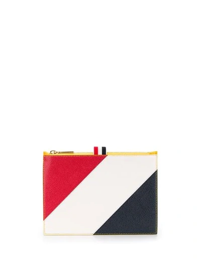 Thom Browne Colour Block Zip Pouch In Gelb