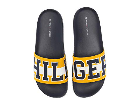 tommy hilfiger yellow slides