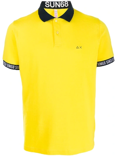 Sun 68 Sun68 Piquè Cotton Polo Shirt In Yellow