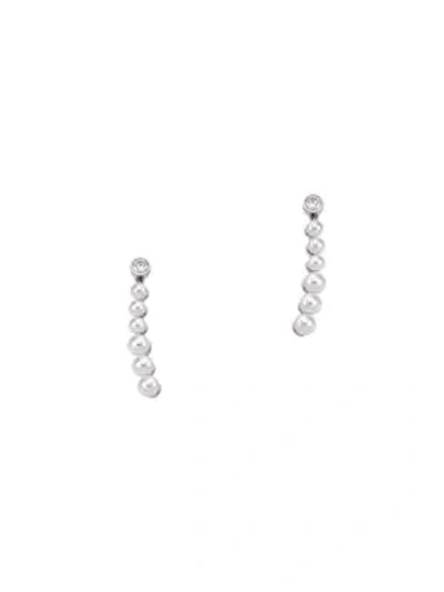 Majorica Sterling Silver & Imitation Pearl Beaded Drop Earrings In White