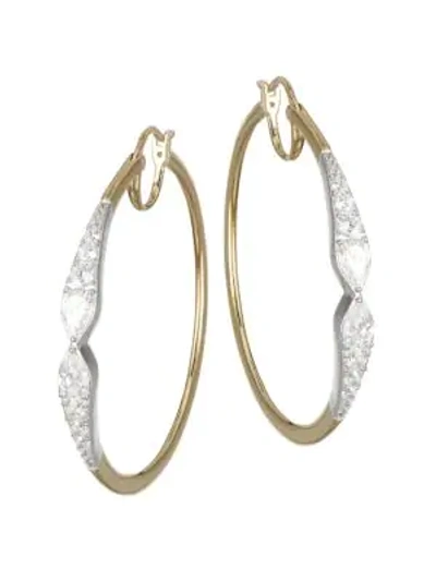 Adriana Orsini Rhodium & Gold-plated Sterling Silver Cubic Zirconia Hoop Earrings