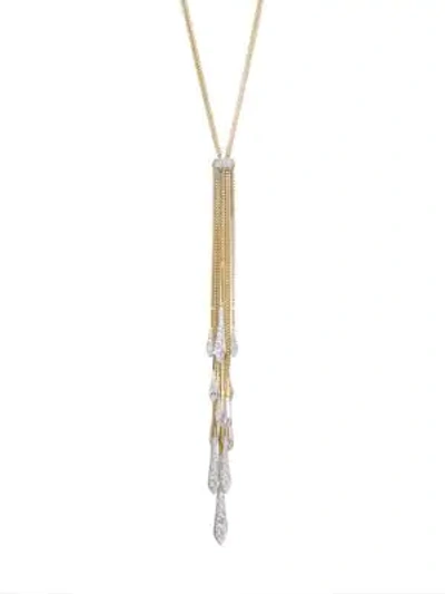 Adriana Orsini Devona Rhodium & Gold-plated Sterling Silver Cubic Zirconia Y-necklace