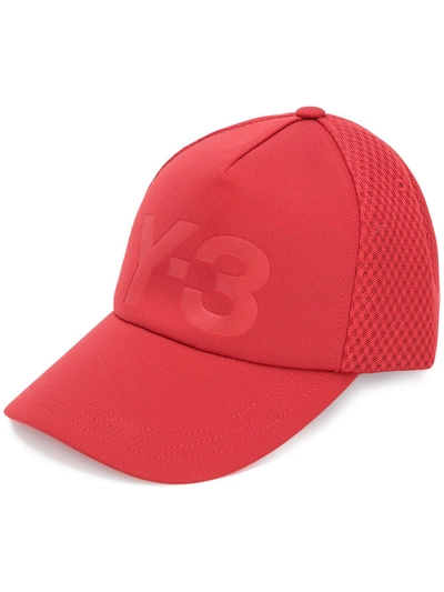 Y-3 Embossed Logo Baseball Cap In Red