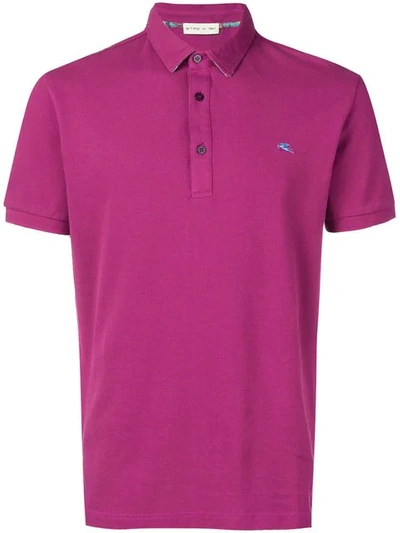 Etro Embroidered Logo Polo Shirt In Pink