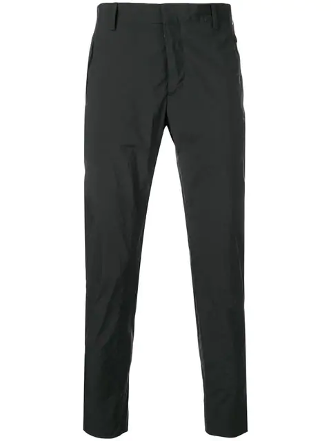 Prada Crinkle-effect Tailored Trousers In Black | ModeSens