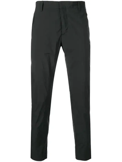 Prada Crinkle-effect Tailored Trousers In Black