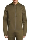 Helmut Lang Cotton Zip-front Hoodie In Olive