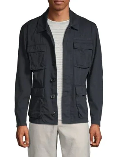 John Varvatos Classic Cotton Field Jacket In Dark Indigo