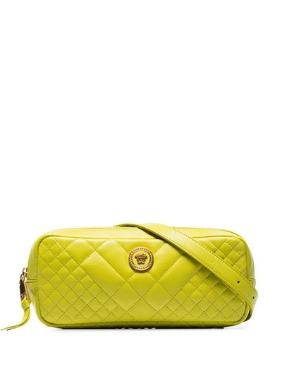 Versace Quilted Medusa Belt Bag In Green