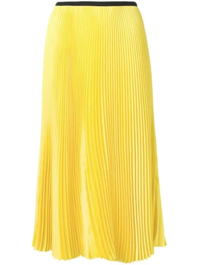 Blanca Giallo Pleated Skirt In Yellow