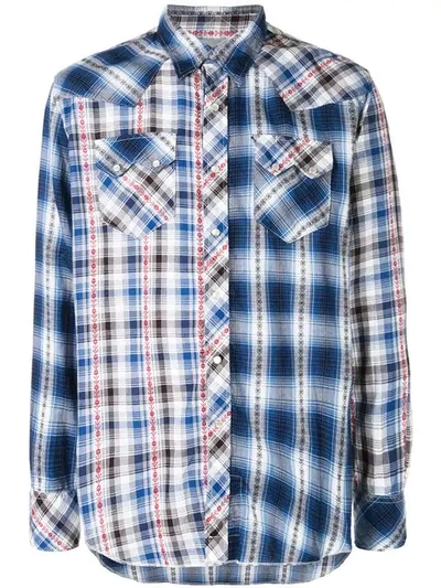 Engineered Garments Contrast Plaid Shirt In Blue