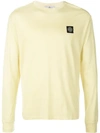 Stone Island Logo Patch Sweatshirt In Yellow