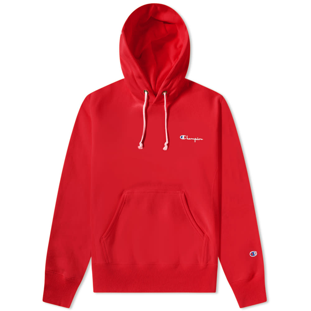 Champion Reverse Weave Small Script Logo Hoody In Red | ModeSens