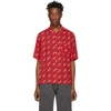 Aries Logo-print Short-sleeved Crepe Shirt In Red