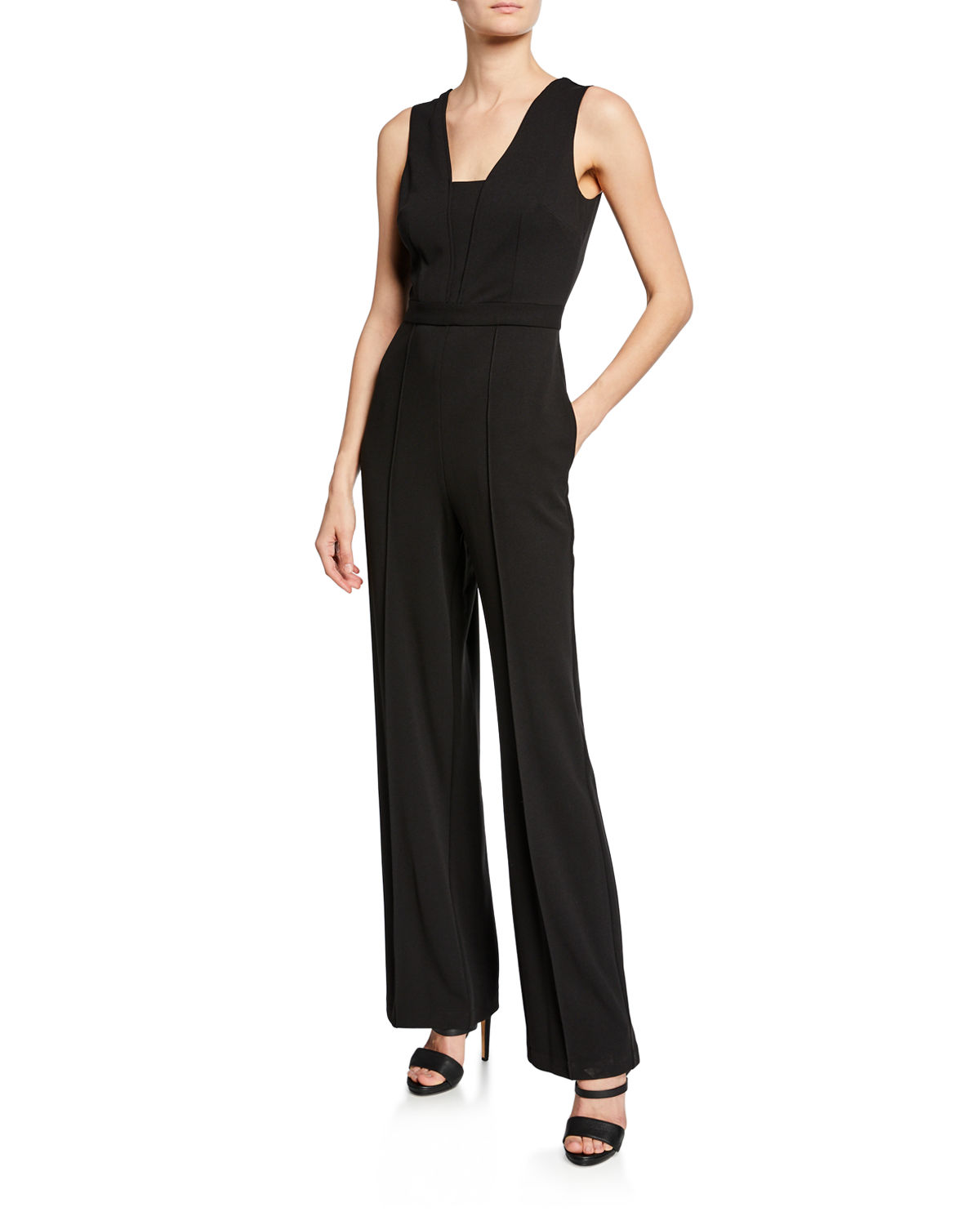 Donna Morgan Sleeveless Wide-leg Jumpsuit In Black | ModeSens