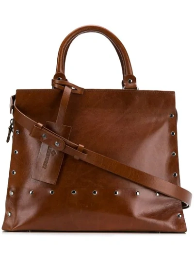 A.f.vandevorst Studded Shoulder Bag In Brown