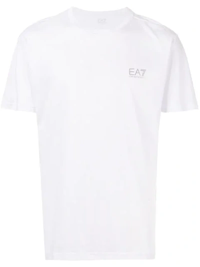 Ea7 Logo Print T-shirt In White
