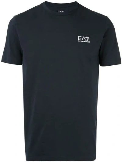 Ea7 Logo Print T In Blue