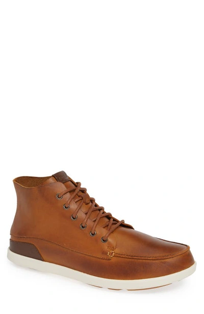 Olukai Men's Nalukai High-top Boots In Fox/ Bone Leather