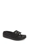 Donald J Pliner Fifi Slide Sandal In Black Metallic Fabric