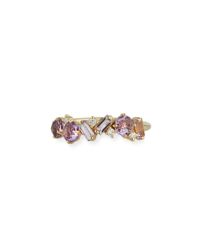 Kalan By Suzanne Kalan Bloom 14k Yellow Gold Amalfi Mix Ring In Light Purple