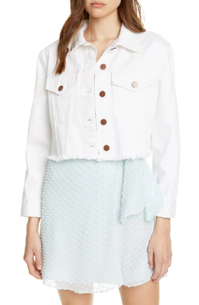 Alice And Olivia Boxy Cropped Jacket In Vintage Sugar