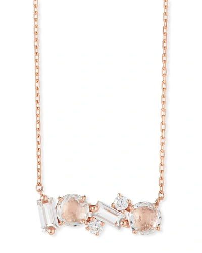 Kalan By Suzanne Kalan Bloom 14k Rose Gold Mini Fireworks Necklace, Topaz/moonstone In White