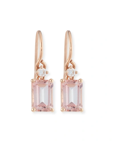 Kalan By Suzanne Kalan Bloom 14k Rose Gold Emerald-cut Dangle Earrings In Light Orange