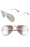 Ray Ban Standard Original 58mm Aviator Sunglasses In Grey/ Gold Mirror