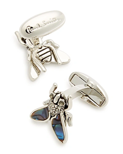 Paul Smith Flying Insect Cufflinks In Black/silver
