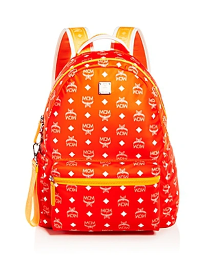 Mcm Resnick Nylon Backpack In Orange