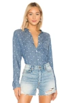 Rails Ingrid Polka Dot Chambray Shirt In Dark Indigo Polka Dots