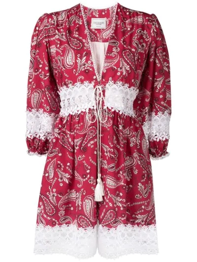 Forte Dei Marmi Couture Paisley Print Dress In Red