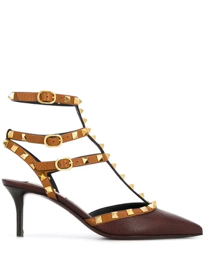 Valentino Garavani Garavani Rockstud Caged Pumps In Kn5 Moro Cuoio