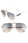 Tom Ford Andes 61mm Aviator Sunglasses In Rose Gold/ Black/grey To Ochre