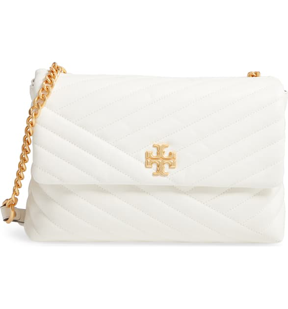 Tory Burch Kira Chevron Quilted Leather Shoulder Bag - Ivory In New Ivory | ModeSens