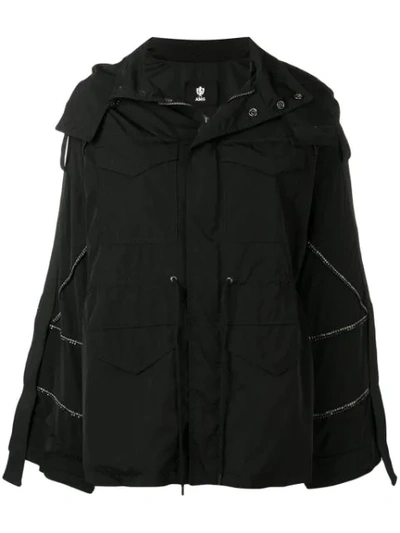 As65 Crystal-embellished Parka In Black